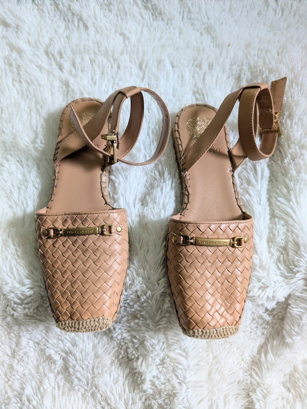 Vince Camuto Mavery Strappy Tan Beige Espadrille Sandal Size 8
